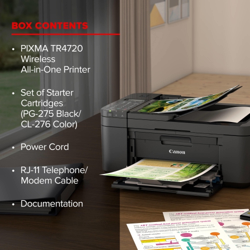 For Home Work Canon PIXMA TR4720 Wireless Color All-in-One Inkjet Printer - Black