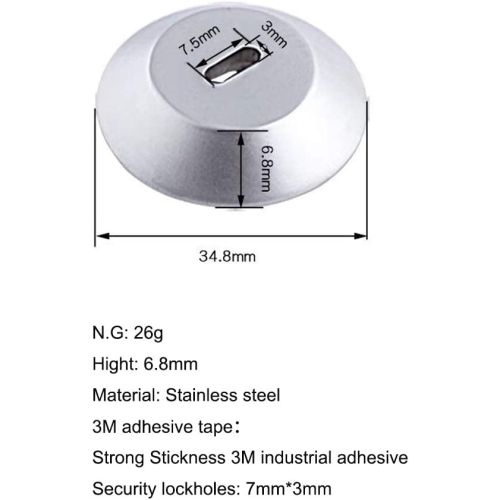 3M Adhesive Security Plate Security Slot Adhesive Anchor Plates Universal Lock Plate for Tablet Laptop Computer MacBook and Other Devices Without a