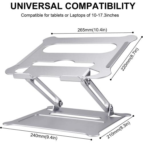 Laptop Stand for Desk , Ergonomic Aluminum Desktop Stand Adjustable Notebook Stand for MacBook Pro Air/Dell/HP/Lenovo Raised up Holder Ventilated