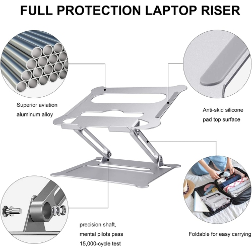 Laptop Stand for Desk , Ergonomic Aluminum Desktop Stand Adjustable Notebook Stand for MacBook Pro Air/Dell/HP/Lenovo Raised up Holder Ventilated