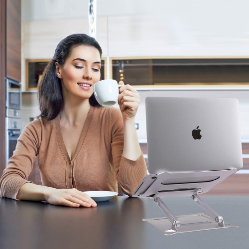 Laptop Stand for Desk , Ergonomic Aluminum Desktop Stand Adjustable Notebook Stand for MacBook Pro Air/Dell/HP/Lenovo Raised up Holder Ventilated