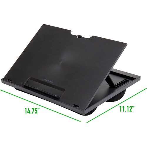 Mind Reader Adjustable 8 Position Lap Top Desk with Cushions, Black