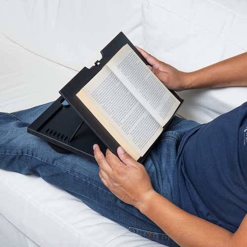 Mind Reader Adjustable 8 Position Lap Top Desk with Cushions, Black