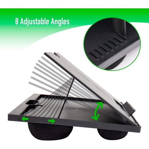 Mind Reader Adjustable 8 Position Lap Top Desk with Cushions, Black