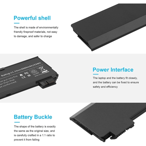 11.1V 24Wh X260 Laptop Battery Replacement for Lenovo ThinkPad X240 X250 X270 L450 L460 L470 T440s T450s T460P T560 P50S W550s P/N 0C52861 0C52862
