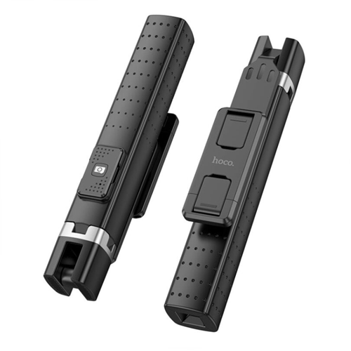 Perche à égoportrait sans fil à quatre pattes K18 de Hoco pour diffusion en direct, noir