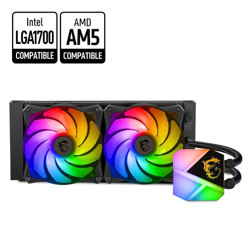 MSI MAG CORELIQUID C280 AIO Liquid CPU Cooler INTEL LGA1700 and AMD AM5 Ready