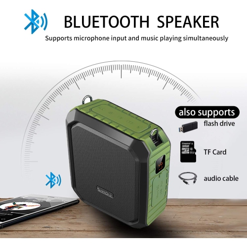 Amplificateur vocal portatif étanche avec microphone avec fil 4400 mAh de 18 W