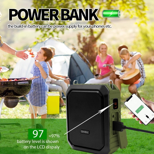 Amplificateur vocal portatif étanche avec microphone avec fil 4400 mAh de 18 W