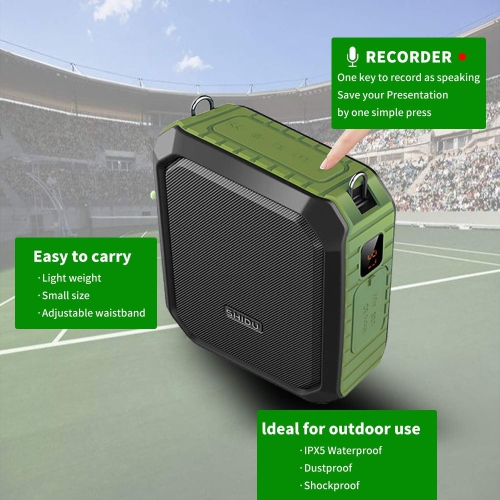 Amplificateur vocal portatif étanche avec microphone avec fil 4400 mAh de 18 W