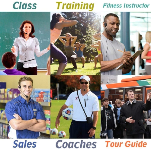 Amplificateur vocal portatif étanche avec microphone avec fil 4400 mAh de 18 W