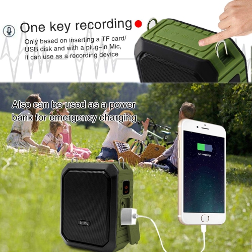 Amplificateur vocal portatif étanche avec microphone avec fil 4400 mAh de 18 W