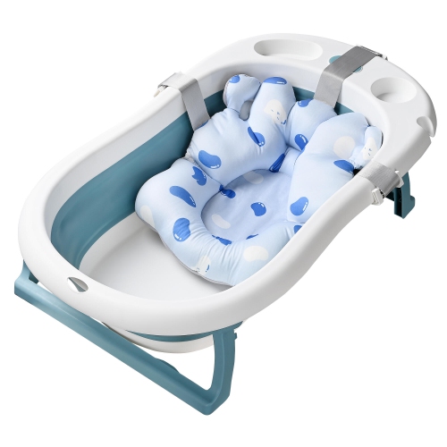 Baignoire pour bébé pliable de 34 pouces avec support de douche, bassin de  douche pour bébé antidérapant avec coussin pour bébé et affichage de la  température