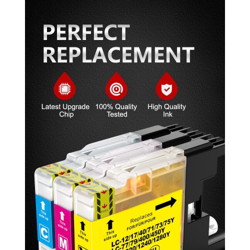 LC71 LC75 10-Pack Compatible Ink Cartridge Replacement for Brother LC75 LC71 LC79 XL High Yield to Use with MFC-J6510DW MFC-J6710DW MFC-J6910DW