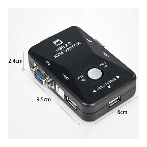 Boîtier de commutation KVM USB 2.0 VGA/SVGA pour partager la souris du clavier du moniteur