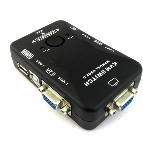 Boîtier de commutation KVM USB 2.0 VGA/SVGA pour partager la souris du clavier du moniteur
