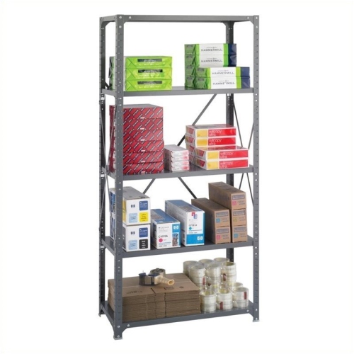 PEMBERLY ROW  36 X 18 Commercial 5 Shelf Kit In Dark Finish In Grey