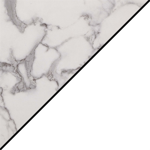 Oxford One-Drawer Console Table with Shelves in White Wood with Faux Marble Top