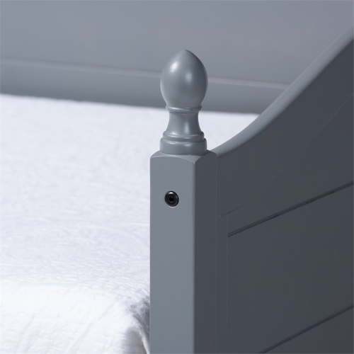 Bowery Hill Twin Size Mara Grey Wood Daybed with Trundle