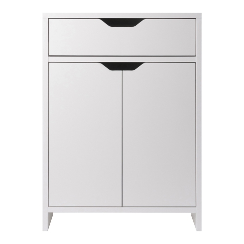 Nova 2-Shelf Storage Cabinet with 1-Drawer Storage Cabinet - White