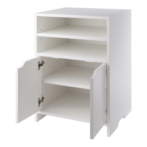 Priyas Home Goods Nova Open Shelf Storage Cabinet, White