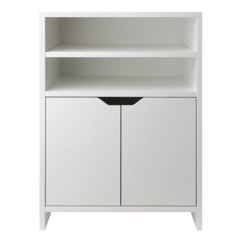Priyas Home Goods Nova Open Shelf Storage Cabinet, White