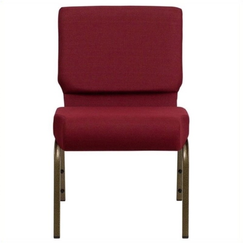 BOWERY HILL  Church Stacking Chair In Gold And Burgundy