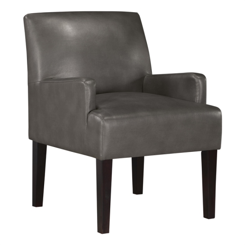 OSP HOME FURNISHINGS  Main Street Guest Chair In Pewter Faux Leather