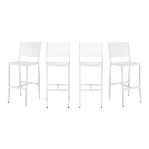 PANGEA HOME  Breeze 44" Aluminum Outdoor Bar Stools In (Set Of 4) In White