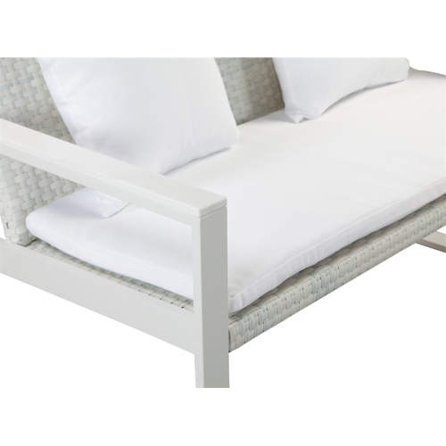 Pangea Home Chester Modern Anodized Aluminum Outdoor Sofa in White