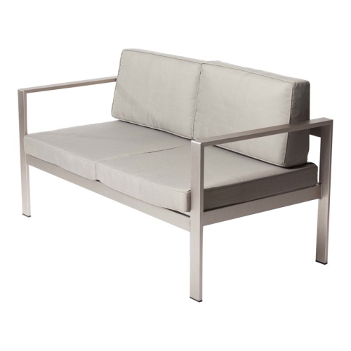 PANGEA HOME  Karen Modern Aluminum Outdoor Sofa In Taupe In Gray