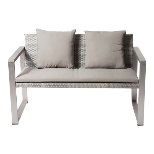 PANGEA HOME  Chester Modern Anodized Aluminum Outdoor Sofa In Taupe In Gray