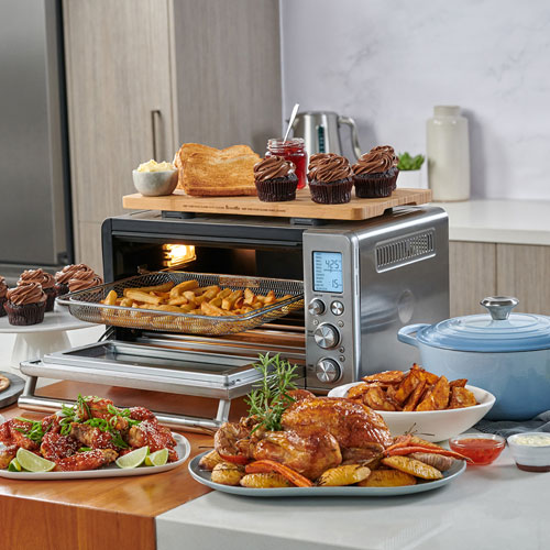 Refurbished - Breville Smart Oven Air Fryer Convection Toaster Oven - 0.8 Cu. Ft./22.6L - Black Truffle - Remanufactured by Breville