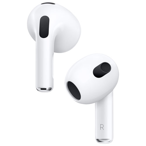 Remis à neuf - Écouteurs boutons 100 % sans fil AirPods (3rd génération) d'Apple avec étui de recharge Lightning - Blanc