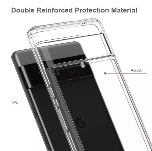 XCRS Slim Shockproof Crystal Clear case for Google Pixel 7 Phone, Acrylic Cover with Complete overall Protection, bumper, and reinforced edges