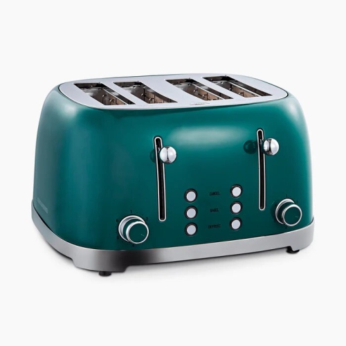 4 Slice Toaster Retro Stainless Steel Toasters with Bagel Defrost