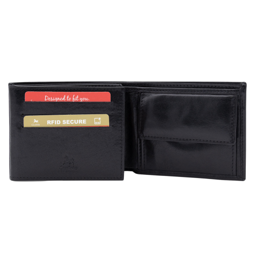 Cavalinho Trifold Leather Wallet - Black - handmade in Portugal & RFID protected