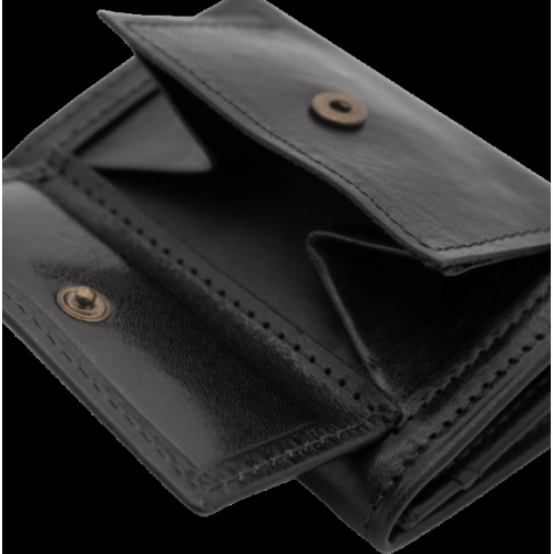 Cavalinho Trifold Mini Leather Wallet - Black - handmade in Portugal & RFID protected
