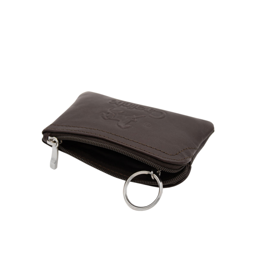 Cavalinho Leather coin purse with Key Ring - Brown - handmade in Portugal