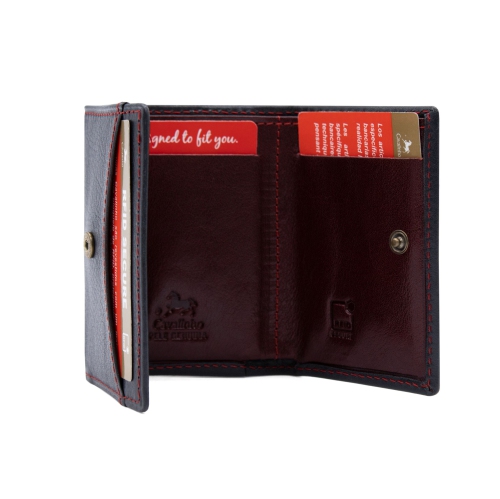Cavalinho Trifold Mini Leather Wallet - Navy - handmade in Portugal & RFID protected