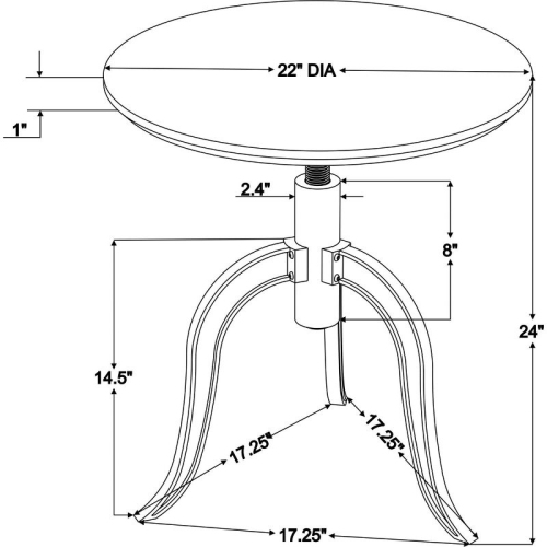Round Wood End Table With Adjustable Height - Brown