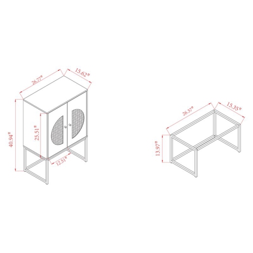 Baxton Studio Ardon Light Brown Finished Wood and Metal 2-Door Storage Cabinet