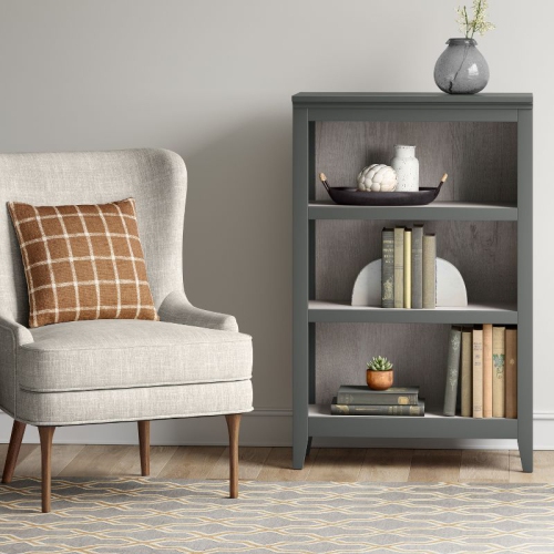 48" Carson 3 Shelf Bookcase - Gray