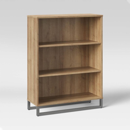 Mixed Material 3 Shelf Bookcase - Natural
