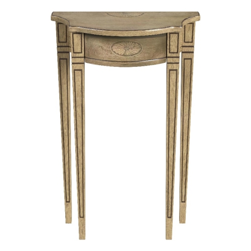 BUTLER SPECIALTY  Chester Antique Demilune Console Table In Beige