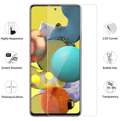 Protecteur écran Galaxy A51 5G Samsung avec protecteurs d’objectif d’appareil photo, sans bulle/déverrouillage/anti-empreintes/antirayure/HD verre