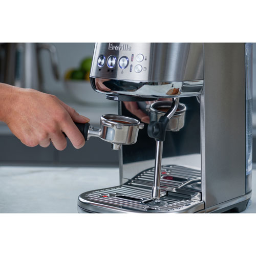 Refurbished (Good) - Breville Bambino Plus Automatic Espresso Machine - Black Stainless Steel - Remanufactured by Breville