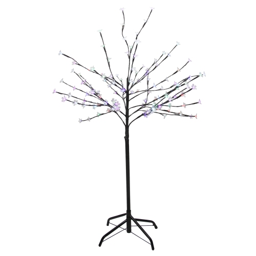 Arbre en fleur de cerisier artificiel illuminé à DEL, 4 pi, lumières qui changent de couleur