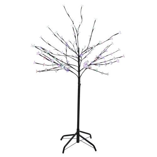 Arbre en fleur de cerisier artificiel illuminé à DEL, 4 pi, lumières qui changent de couleur