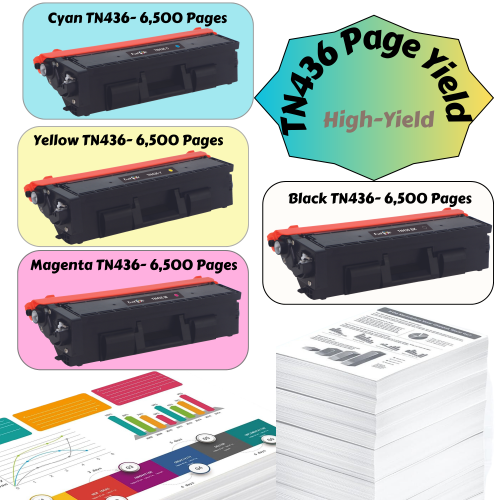 PRINTOXE® TN436 BLACK Compatible High Yield of TN433 Toner Cartridge TN 436 for Brother HL L8260CDW 8360CDW 9310CD(T) and DCP L8410CDW and MFC